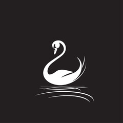 Naklejka premium Swan in cartoon, doodle style. Image for t-shirt, web, mobile apps and ui. Isolated 2d vector illustration in logo, icon, sketch style, Eps 10. AI Generative