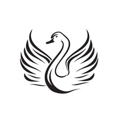 Obraz premium Swan in cartoon, doodle style. Image for t-shirt, web, mobile apps and ui. Isolated 2d vector illustration in logo, icon, sketch style, Eps 10. AI Generative