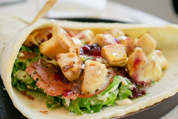 Tempting Chicken and Veggie Wrap Delicacy