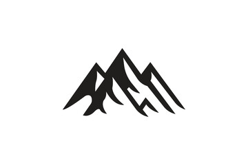 mountain minimal black silhouette vector logo