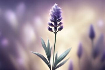 A close-up photo of a lavender with blurred background, purple flower background