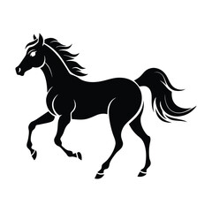 horse silhouettes on white background -vector illustration