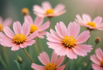 Fototapeta premium Coreopsis flower closeup Realistic Light understand sun light significantly summer season flower concept