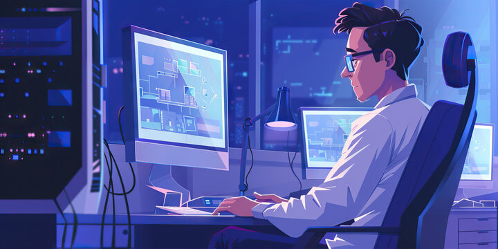 A Coding Enthusiast Gazes in Awe at Their Powerful Supercomputer
