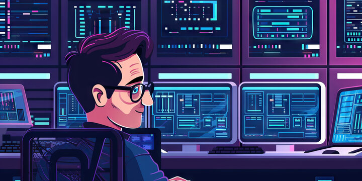 A Coding Enthusiast Gazes in Awe at Their Powerful Supercomputer