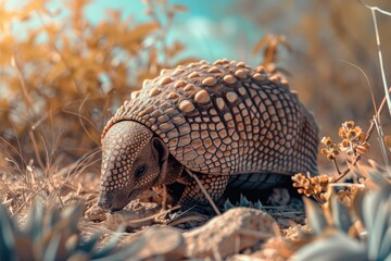 A close up of a small animal in a field, suitable for nature and wildlife themes