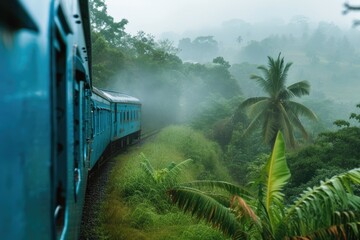Traversing Rainy Sri Lanka: Jungle Railway Scene