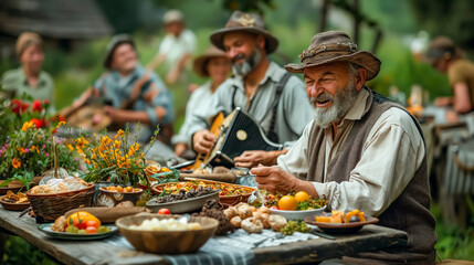 AI-Crafted: Rural Festa Junina Gathering with Friends and Family