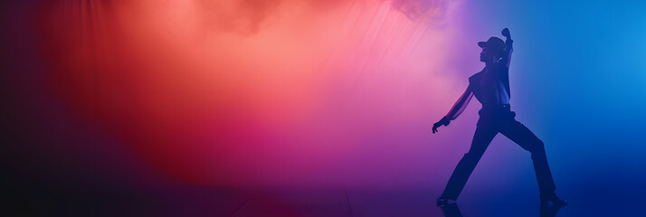 Naklejka premium Moonwalker's Silent Symphony. Concept Music Appreciation, Dance Moves Analysis, Iconic Performances, Visual Storytelling, Legacy Reflection