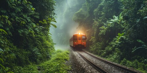 Rainy Day Railroad in the Jungle