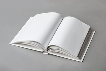 Booklet Blank. Opened Blank Brochure Magazine Design on Grey Background