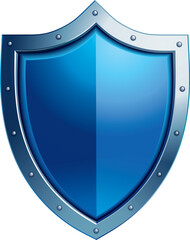 knight's shield in blue color, vector drawing
