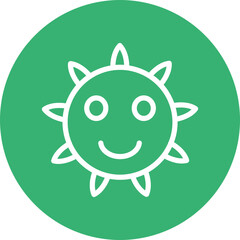 emoji sun flower Flat Icon Design