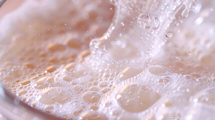 Fototapeta premium Detailed view of bubbles floating in a bowl of water