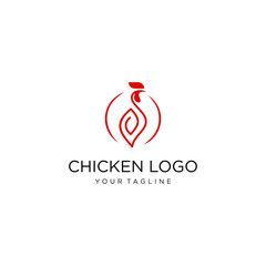 chicken rooster logo design template