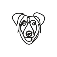 dog one line art design, dog continuous line art, dog minimal one line art 