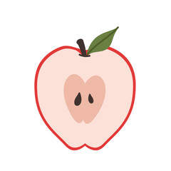 Red Apple Cut in Half