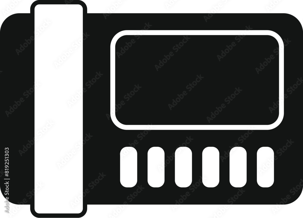 Canvas Prints Simplified iconographic representation of a microwave oven in monochrome black and white