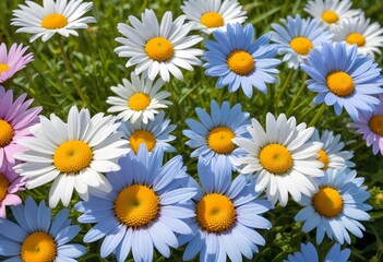Fototapeta premium Daisies flower closeup Realistic Light understand sun light significantly summer season flower concept