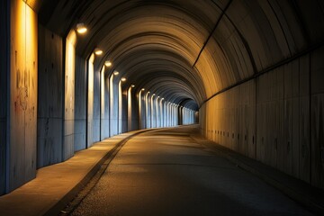 Obraz premium Illuminated Underworld: Tunnel Exploration