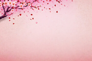 Desktop background, cherry blossoms, Japanese cherry branch, pink sakura on a pink background.