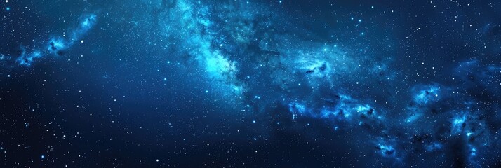 Fototapeta na wymiar Blue Background With Stars. Abstract Milky Way Galaxy in Night Sky