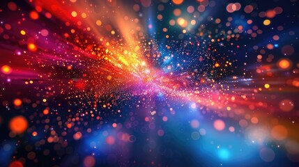 Fototapeta premium Stars Colorful. High-Speed Motion Blur of Glowing Stars in Outer Space