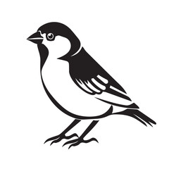 Fototapeta premium Sparrow in cartoon, doodle style. Image for t-shirt, web, mobile apps and ui. Isolated 2d vector illustration in logo, icon, sketch style, Eps 10. AI Generative