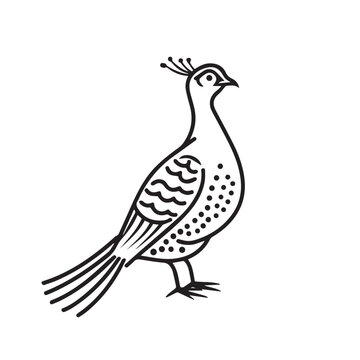 recommend clip art: Pheasant in cartoon, doodle style. Image for t-shirt, web, mobile apps and ui. Isolated 2d vector illustration in logo, icon, sketch style, Eps 10. AI Generative