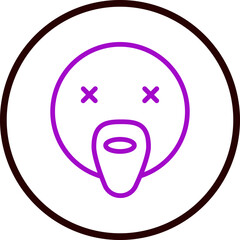 emoji french beard Line Purple Circle Black Icon Design