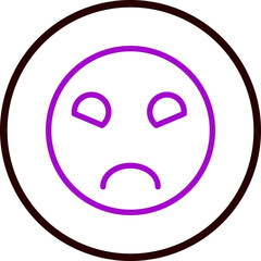 emoji mood off Line Purple Circle Black Icon Design