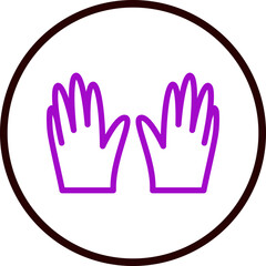 Obraz premium Leather Gloves Line White Circle Red Icon Design