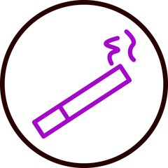 Cigarette Pack Line White Circle Red Icon Design