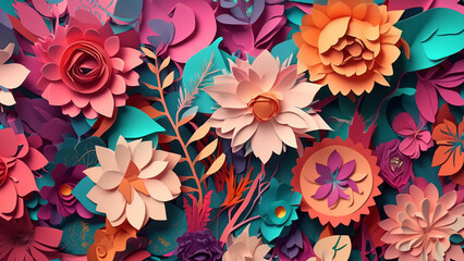 Abstract fantasy wallpaper with botanical flower special background design