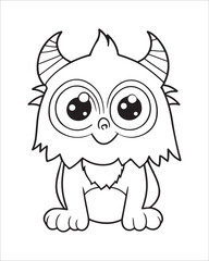 Monster Coloring Pages, Monster vector, Monster illustration, Doctors Coloring Book, Monster Coloring Book For Kids, Monster Coloring Pages.