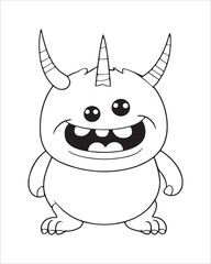 Monster Coloring Pages, Monster vector, Monster illustration, Doctors Coloring Book, Monster Coloring Book For Kids, Monster Coloring Pages.