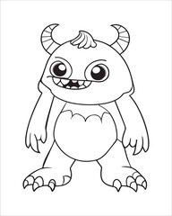 Monster Coloring Pages, Monster vector, Monster illustration, Doctors Coloring Book, Monster Coloring Book For Kids, Monster Coloring Pages.