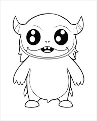 Monster Coloring Pages, Monster vector, Monster illustration, Doctors Coloring Book, Monster Coloring Book For Kids, Monster Coloring Pages.