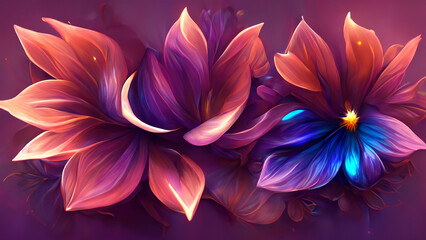 Abstract fantasy wallpaper with botanical flower special background design