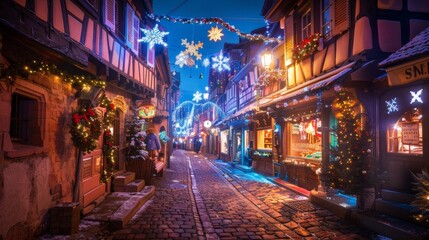 The city of Colmar is decorated for Christmas.