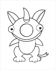 Monster Coloring Pages, Monster vector, Monster illustration, Doctors Coloring Book, Monster Coloring Book For Kids, Monster Coloring Pages.
