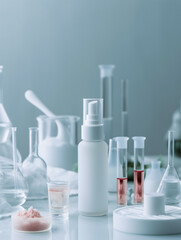 Modern Laboratory Research Environment with Transparent Glassware