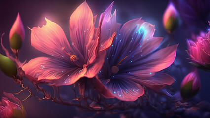 Obraz premium Abstract fantasy wallpaper with botanical flower special background design