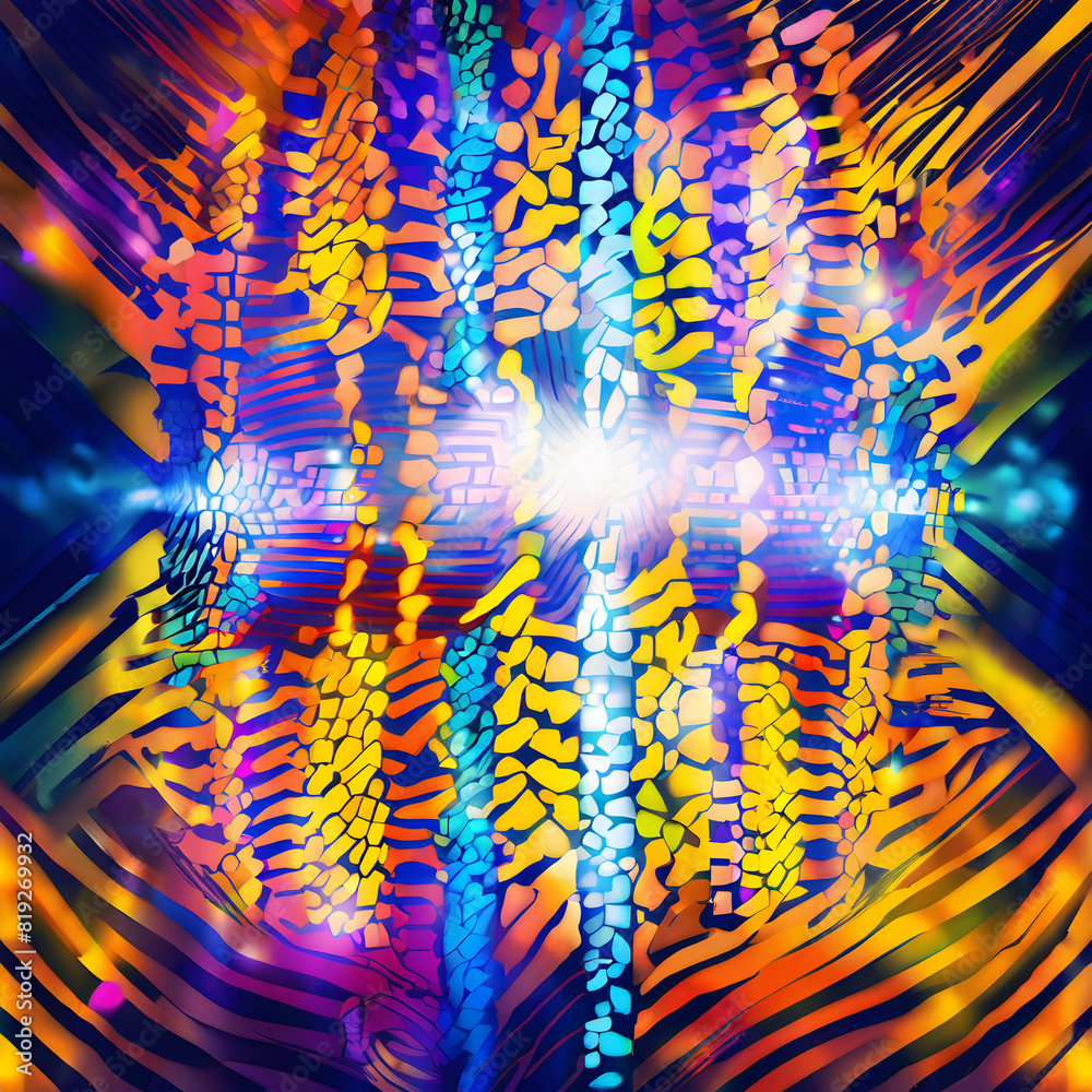 Canvas Prints vibrant abstract digital light patterns