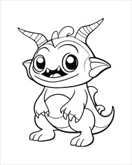 Monster Coloring Pages, Monster vector, Monster illustration, Doctors Coloring Book, Monster Coloring Book For Kids, Monster Coloring Pages.