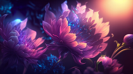 Obraz premium Abstract fantasy wallpaper with botanical flower special background design