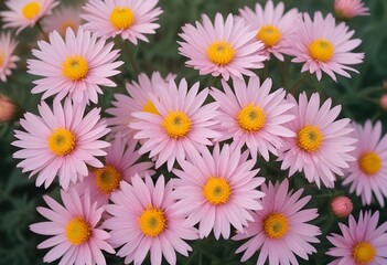 Fototapeta premium Aster flower closeup Realistic Light understand sun light significantly summer season flower concept