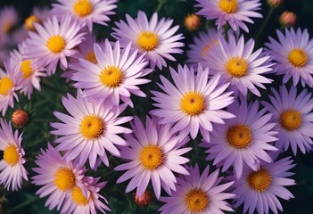 Fototapeta premium Aster flower closeup Realistic Light understand sun light significantly summer season flower concept