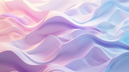 Abstract 3d wavy smooth background. Multicolor pastel colour palette. Aesthetic concept.