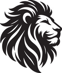 Lion Silhouette Graphic Logo on White Background